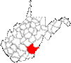 State map highlighting Greenbrier County