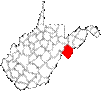 State map highlighting Pendleton County