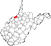 State map highlighting Pleasants County